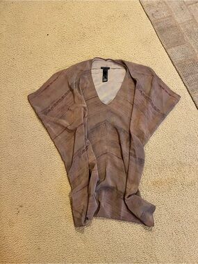 Eileen Fisher Mauve Taupe V-Neck Silk Blend Tank Top